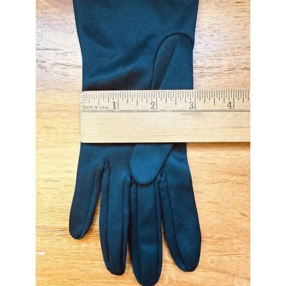Vintage‎ Ladies Black Gloves Detail Ruching Size S